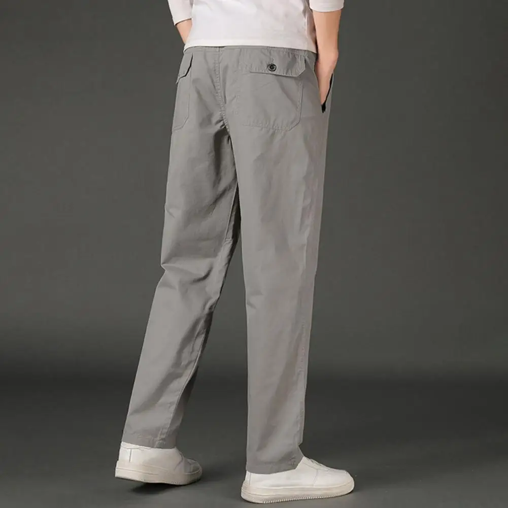 

Sweat-absorbing Super Soft Lace-up Mid Waist Pants Trousers for Daily Wear