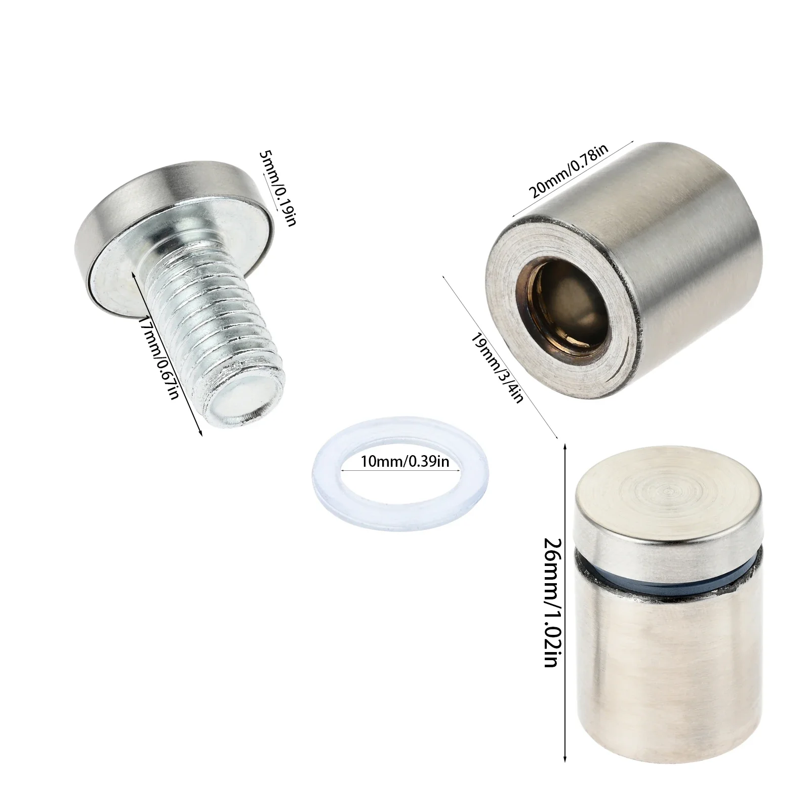 8 шт. держатель для зеркала из нержавеющей стали