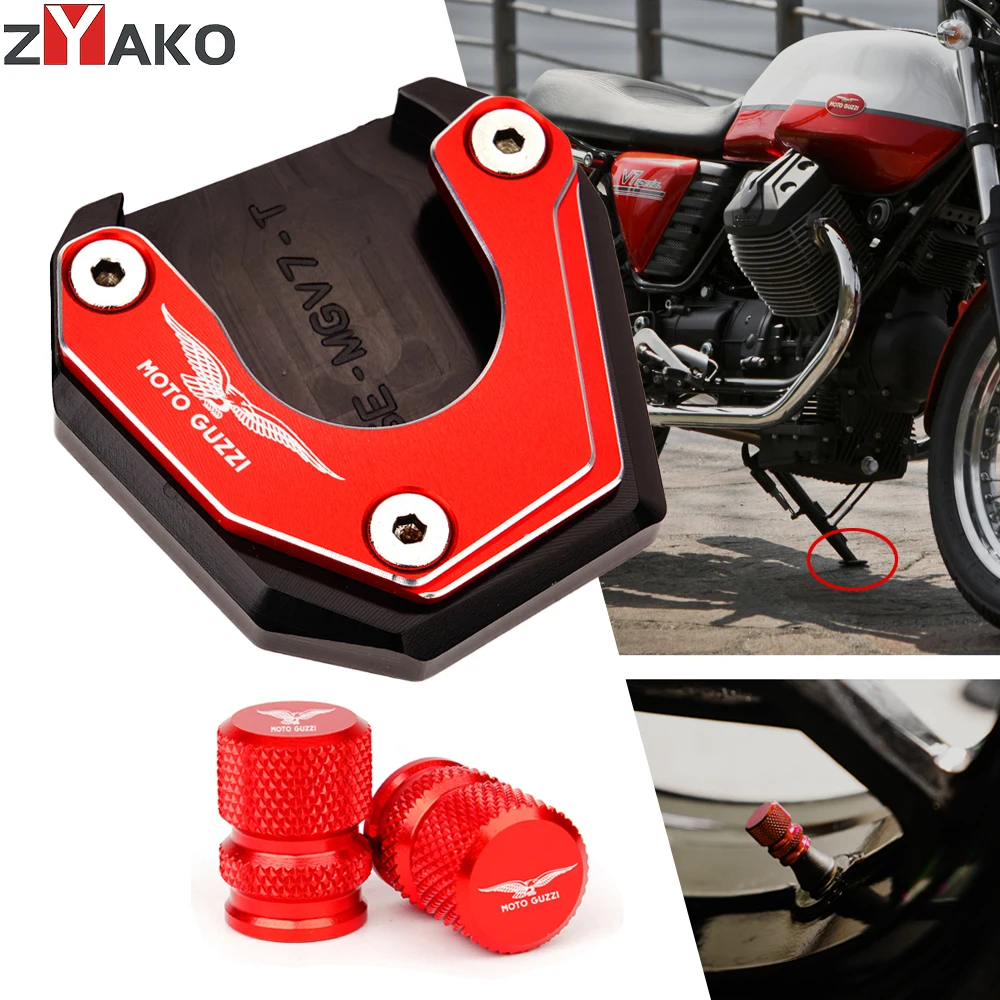 

For MOTO GUZZI V7 STONE 2012-2016 V9 Roamer 750 Breva 1100 1200 GT8V Motorcycle CNC Side Stand Enlarger Kickstand Plate