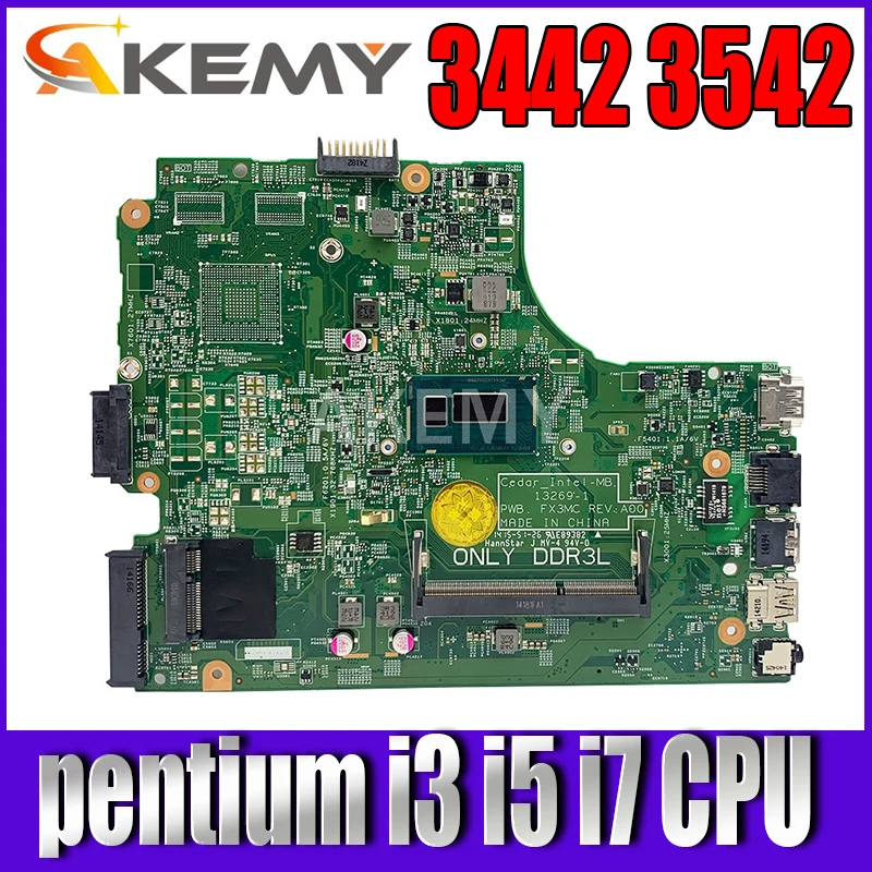 

13269-1 For DELL inspiron 3442 3542 3443 5748 Laptop Motherboard 13269-1 w/ pentium cpu i3 i5 i7 4th Gen CPU CN-0HRG70 0THVGR GM