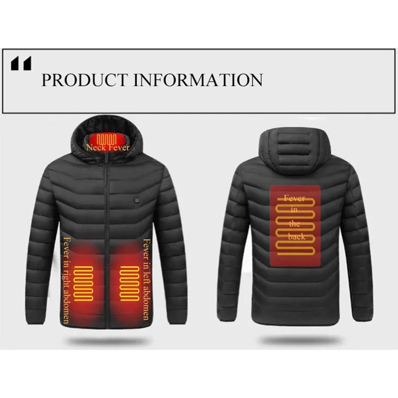 

Winter Thermostatic Thermal Warmer Jacket Outdoor Four Zone Smart Charging Heated Vest Jackets USB Electric Heating ded Vest