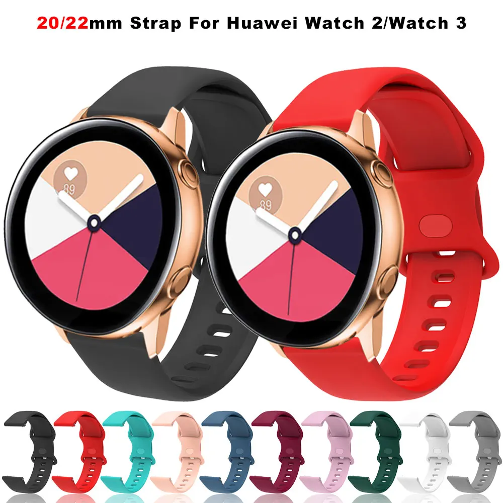 

Ремешок для часов Huawei Honor Magic Watch 2 46 мм 42 мм, силиконовый браслет для Garmin Vivoactive 3, 20/ 22 мм