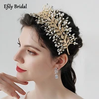 efily handmade crystal rhinestone tiara headband wedding hair accessories bridal crown headpiece bridesmaids women jewelry gift
