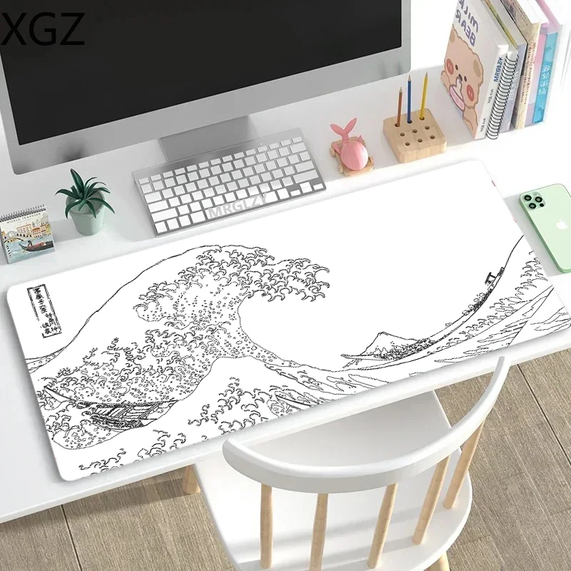 XXL 90X40 см черно-белый игровой коврик для мыши Julang большой стола нескользящая