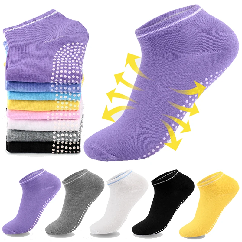 

Cotton Women Yoga Socks Ladies Anti Slip Silicone Gym Pilates Ballet Socks Fitness Gym Sport Dance Sock Breathable Elasticity