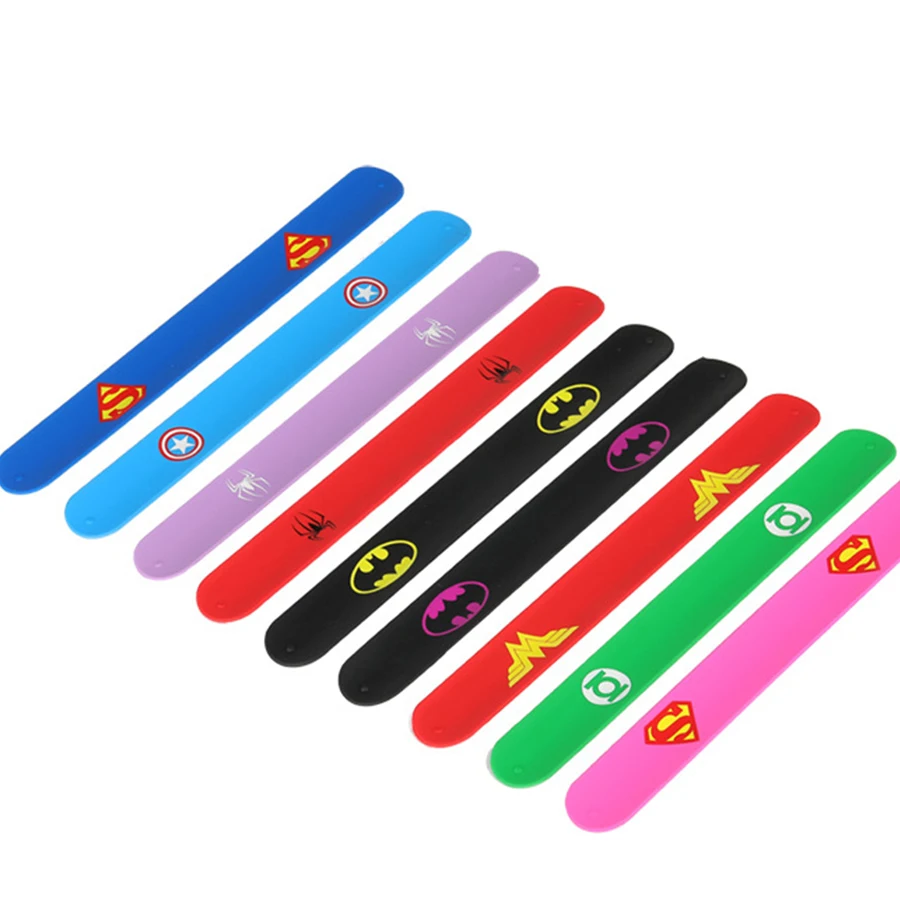 Super hero Silicone Slap Bracelets Cute Superhero Theme Birthday Party Favors Girls Party Favors Gifts Carnival Prizes Set images - 6