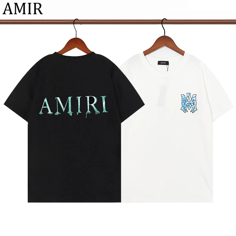 

Футболка AMIR I мужская с коротким рукавом, топ с круглым вырезом и надписью, свободная хлопковая рубашка в стиле хип-хоп, лето