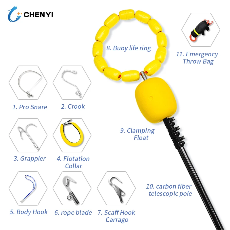 

Factory direct sale carbon fiber Rescue Pole For Water Marine and Animal Safety Rescue carbon fiber Telescopic Pole