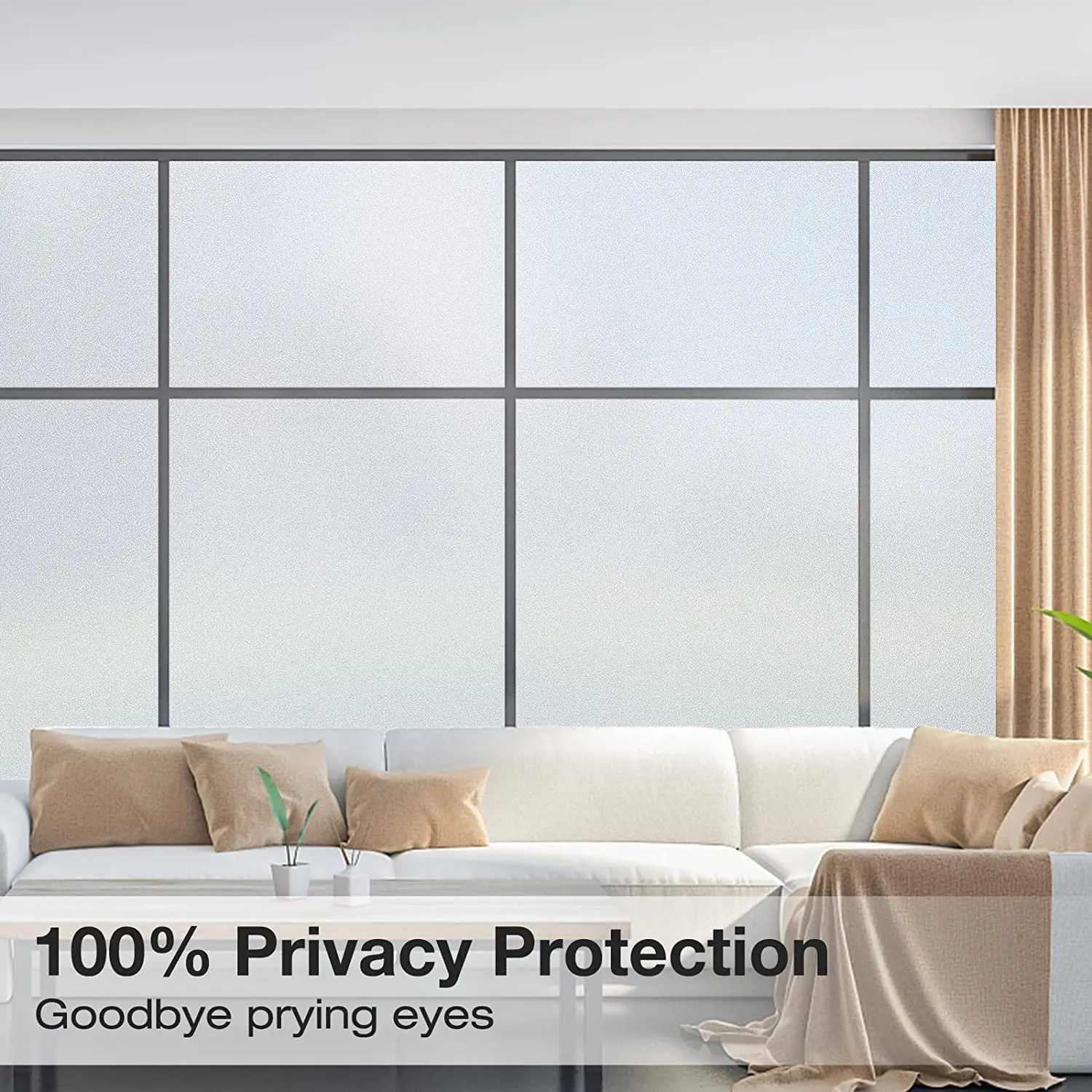 Window Film Frosted Glass Window Privacy Film No Glue Bathroom Window Privacy Film Static Cling Non-Adhesive Sun Blocking Heat images - 6