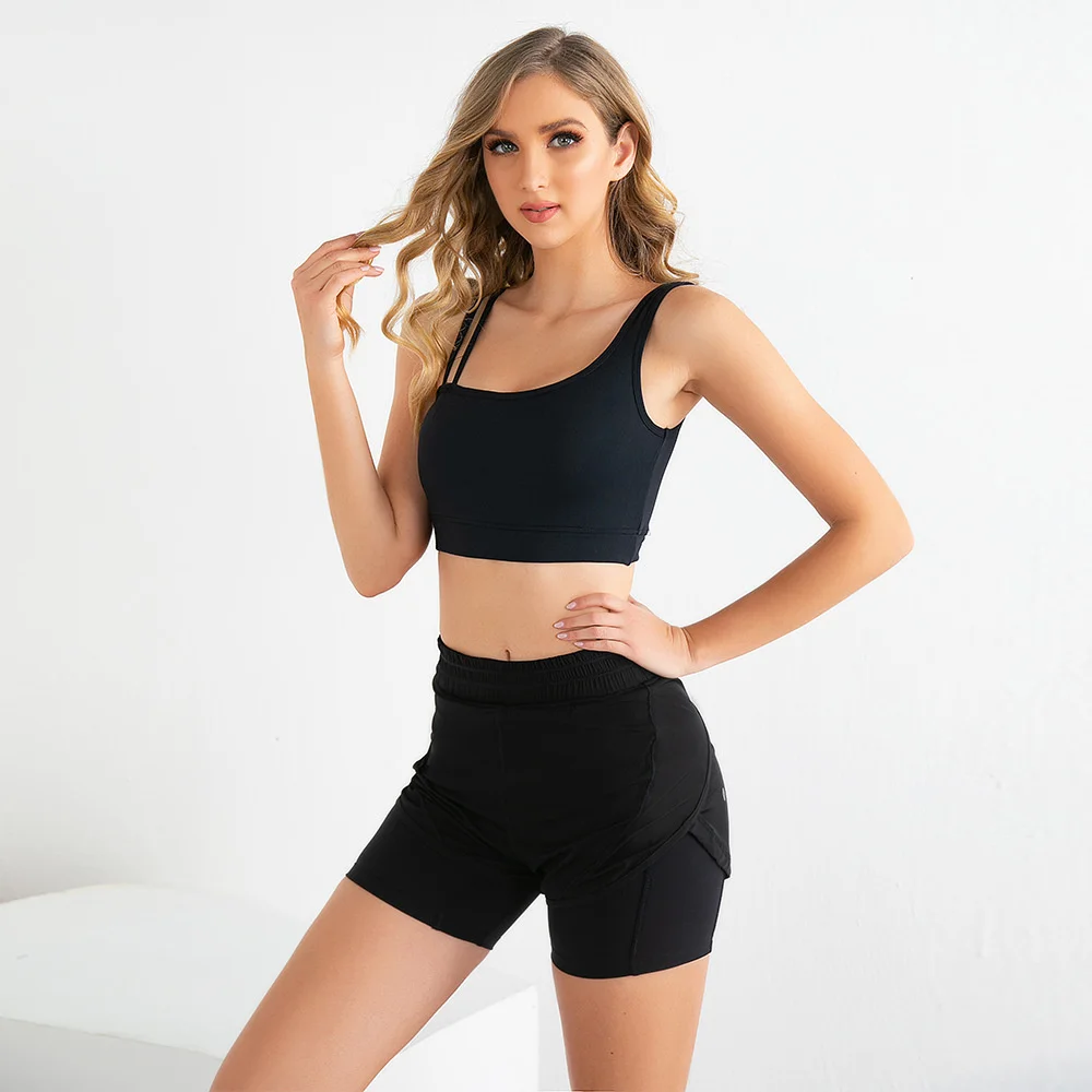 

Summer Sport Set Women 2PCS Two Piece uple Crop top Sport Bra Shorts Yoga Sportsuit Workout Outfit Seamless Gym Set