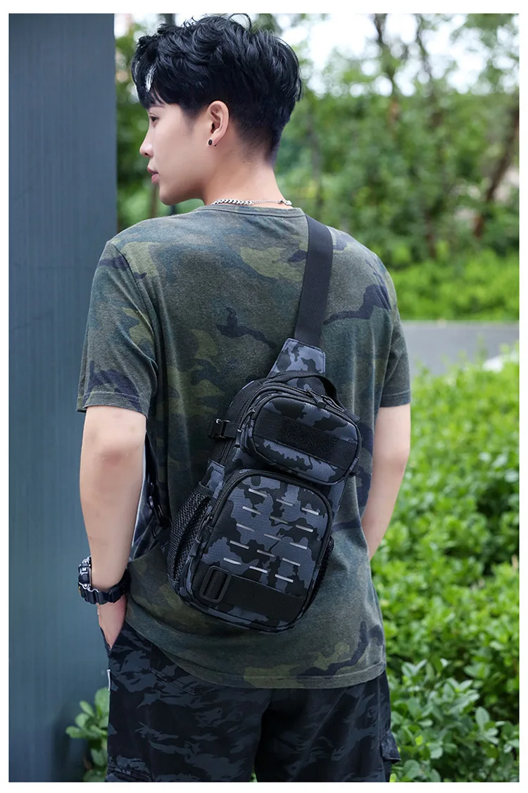 Outdoor Chest Bag Men's Single Shoulder Crossbody bag Multi-Functional Travel Sports Waist Span Bag Cloth Tactical Training Bag