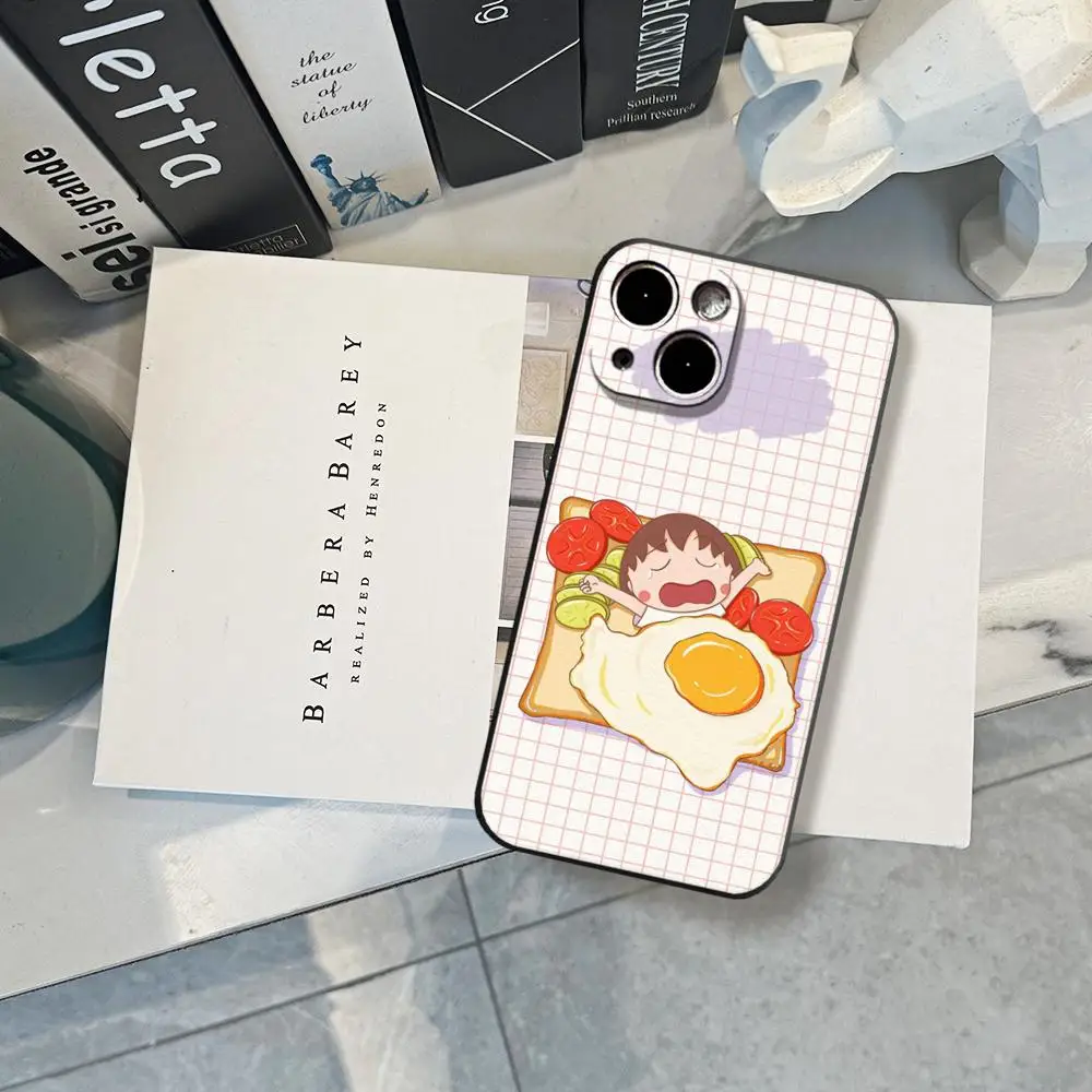 Фото Чехол для телефона HD Cartoon Anime C-Chibi M-Maruko-chan Slim черный, подходит для iPhone 17, 16, 15, 14, 13, 11, X, Xr, Xs Max, Pro Max, Plus, 13 Mini №3