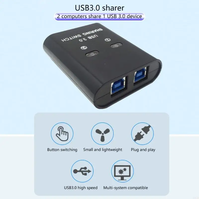 H37F USB3.0 HUBS Ручное переключение принтеров Устройство 2 в 1 OUT Transform Transfering Converters