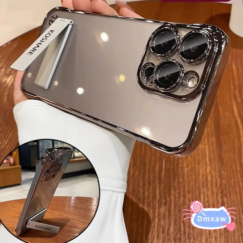 Фото Для Vivo Y75 4G S10 V21 V21S S9E Y73S Y200 5G V20 Pro V15 Z5X Nex 3 Чехол для телефона Металлическая подставка Безрамный прозрачный жесткий чехол №2