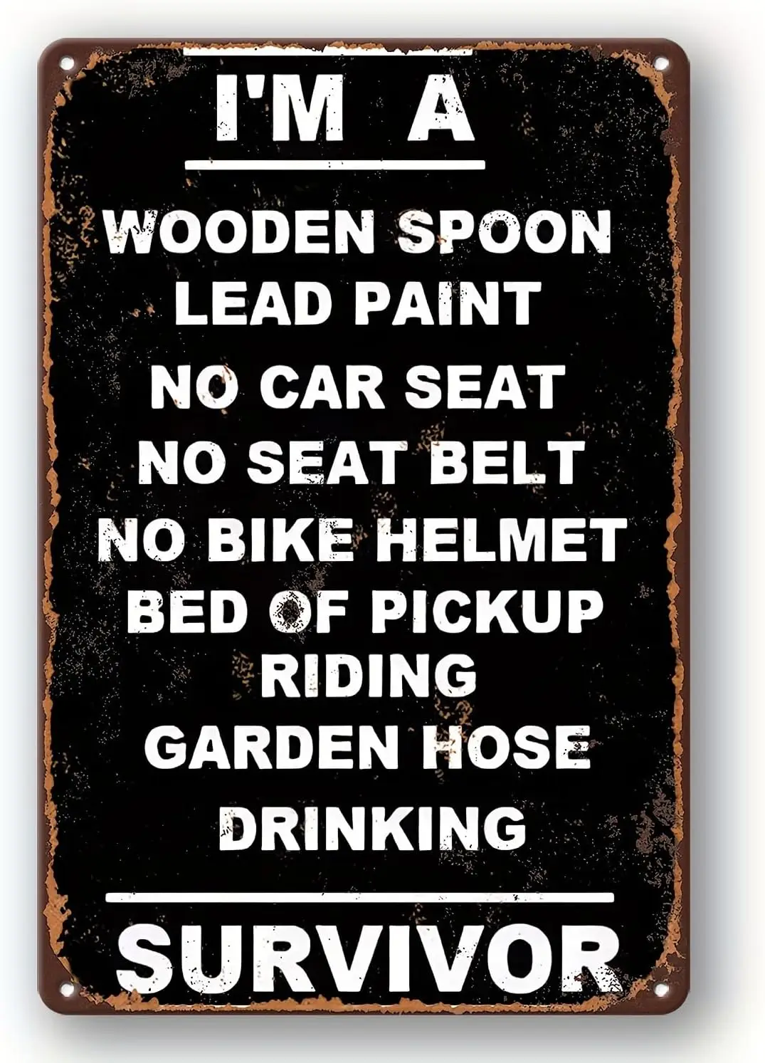 Винтажный металлический жестяной знак - Alcohol Survivor (12x8) Подходит для улицы патио