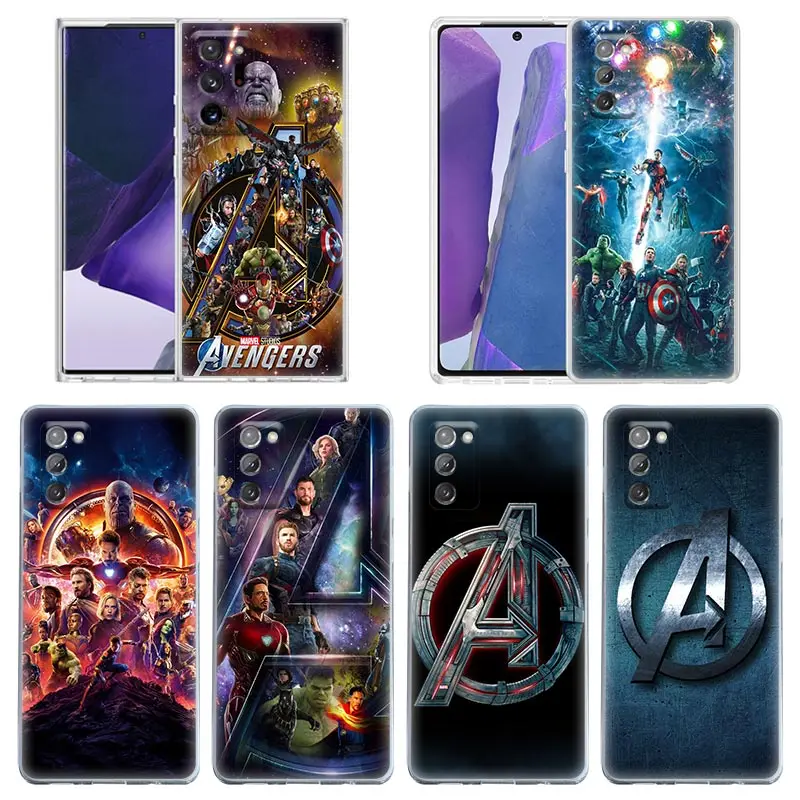 

Marvel Case For Samsung Galaxy Note 20 Ultra 5G 10 Lite Plus 8 9 A70 A50 A01 A02 A20 A30 Clear Case Cover Avengers Comics A Logo