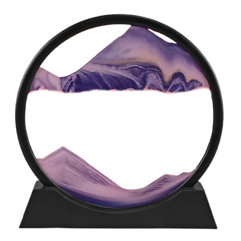 

X6HD Moving Sand Art Picture Round Glass 3d Sandscape in Motion Display Flowing Sand Frame
