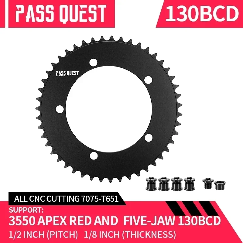 Звездочка PASS QUEST-Fixed Gear 130BCD Ground Cog шоссейный велосипед узкая широкая звездочка 46-58T