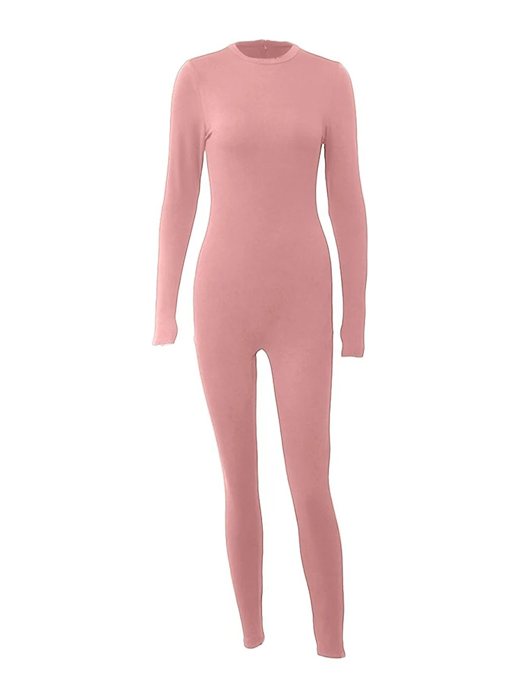LW осенне-зимний комбинезон с круглым вырезом женский повседневный длинными