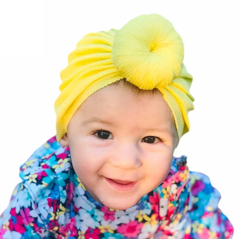 Фото Детская шапка-бандана Candy Color для химиотерапии, тюрбан с узлом, головной платок для девочек, шапка-бини, чалма, головной убор для защиты от выпадения волос №2