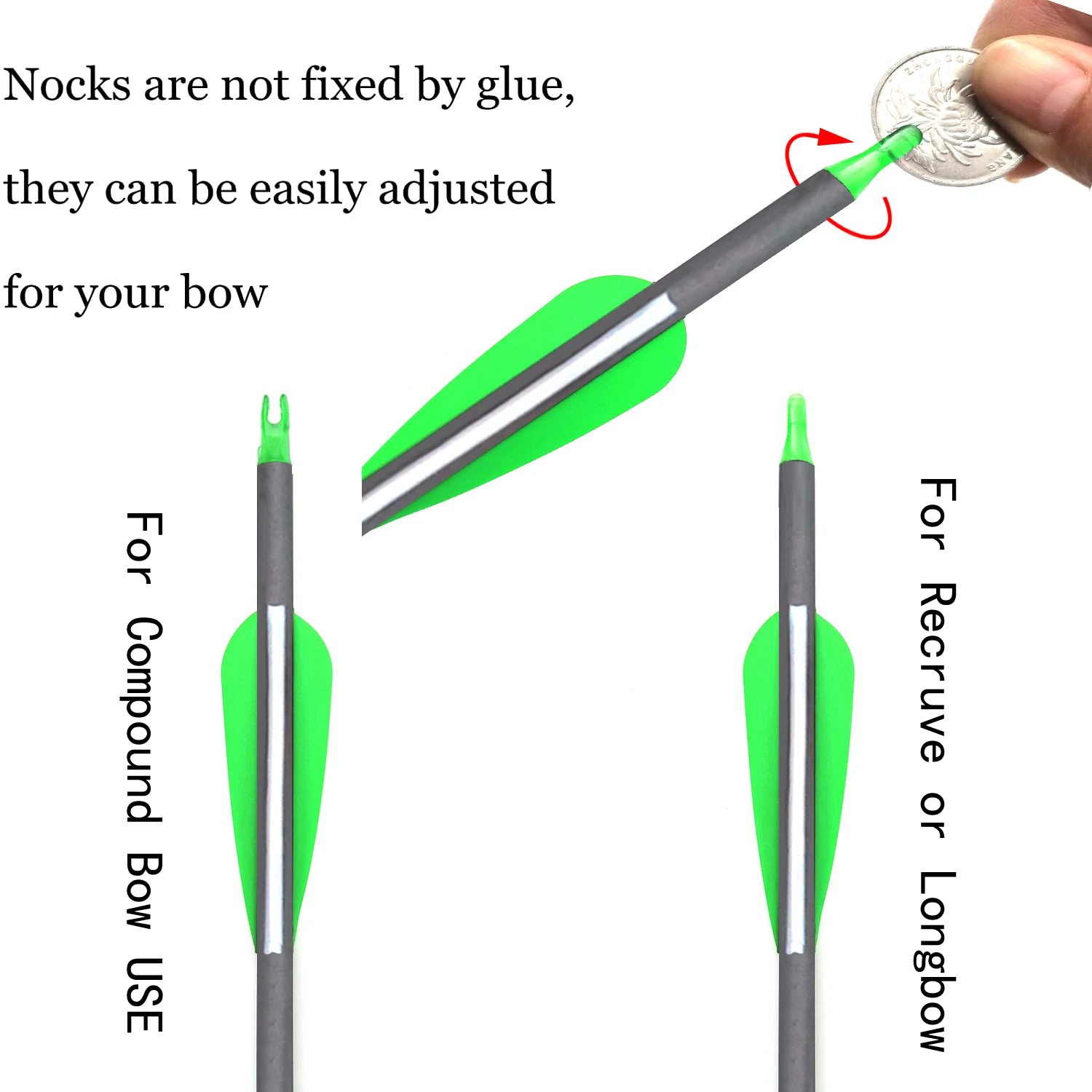 Стрельба из лука стрелы чистого карбона 28/30/31 дюймов охотничий нацелен на