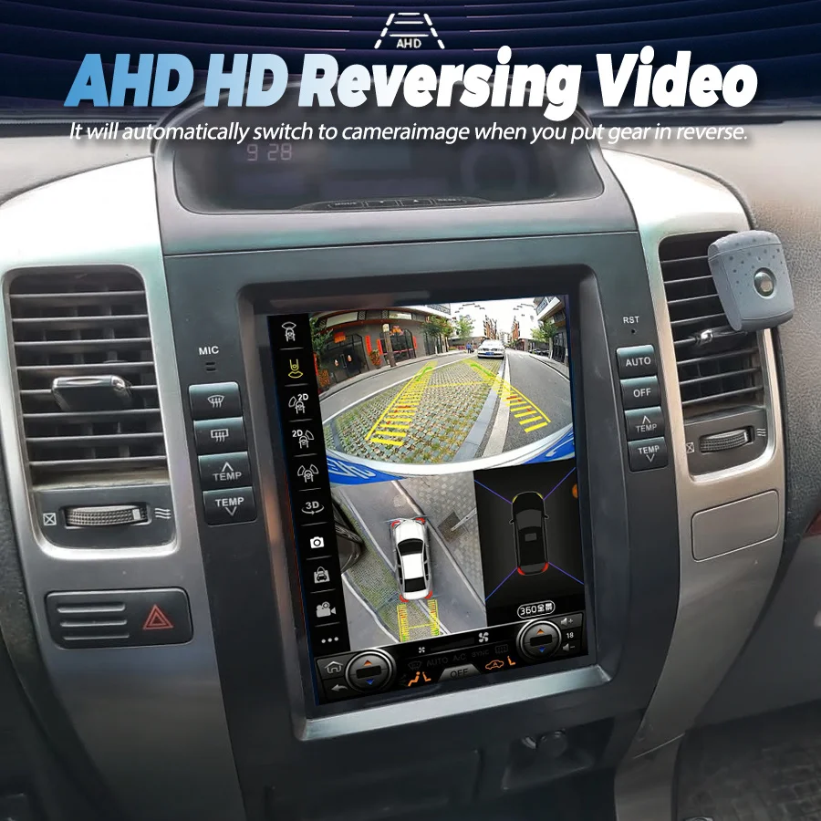 10 4-дюймовый вертикальный экран Android 14 для Lexus GX470 Toyota Prado Lc120 2002-2009 GPS Carplay