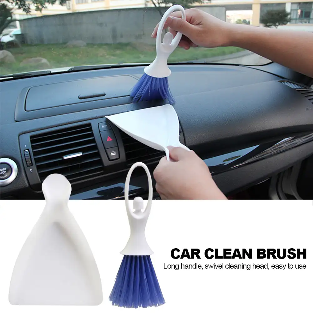 

2Pcs Car Dashboard Vent Air Outlet Cleaning Brush Auto Dustpan Broom Garbage Shovel Car Detailing Tools Auto Wash Brush