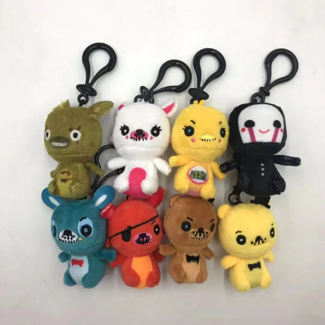 

10cm Freddy Bear Fnaf Plush Keychain Cartoon Animal Plush Pendant Doll Cute Bag Pendant Plushie Toy Keychain Gifts Wholesale