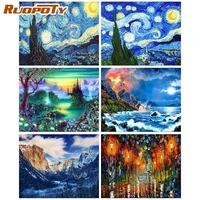 ruopoty abstract rhinestones diamond embroidery 5d diy cross stitch crafts kits landscape mosaic painting home decor gift