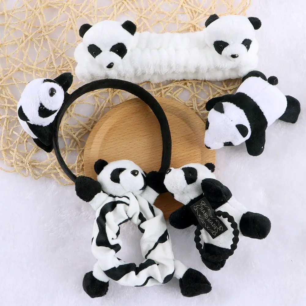 

Design 3D Animal Head Doll Hair Band Make Up Women Hair Accessories Korean Style Hair Wear Panda Scrunchies Plush