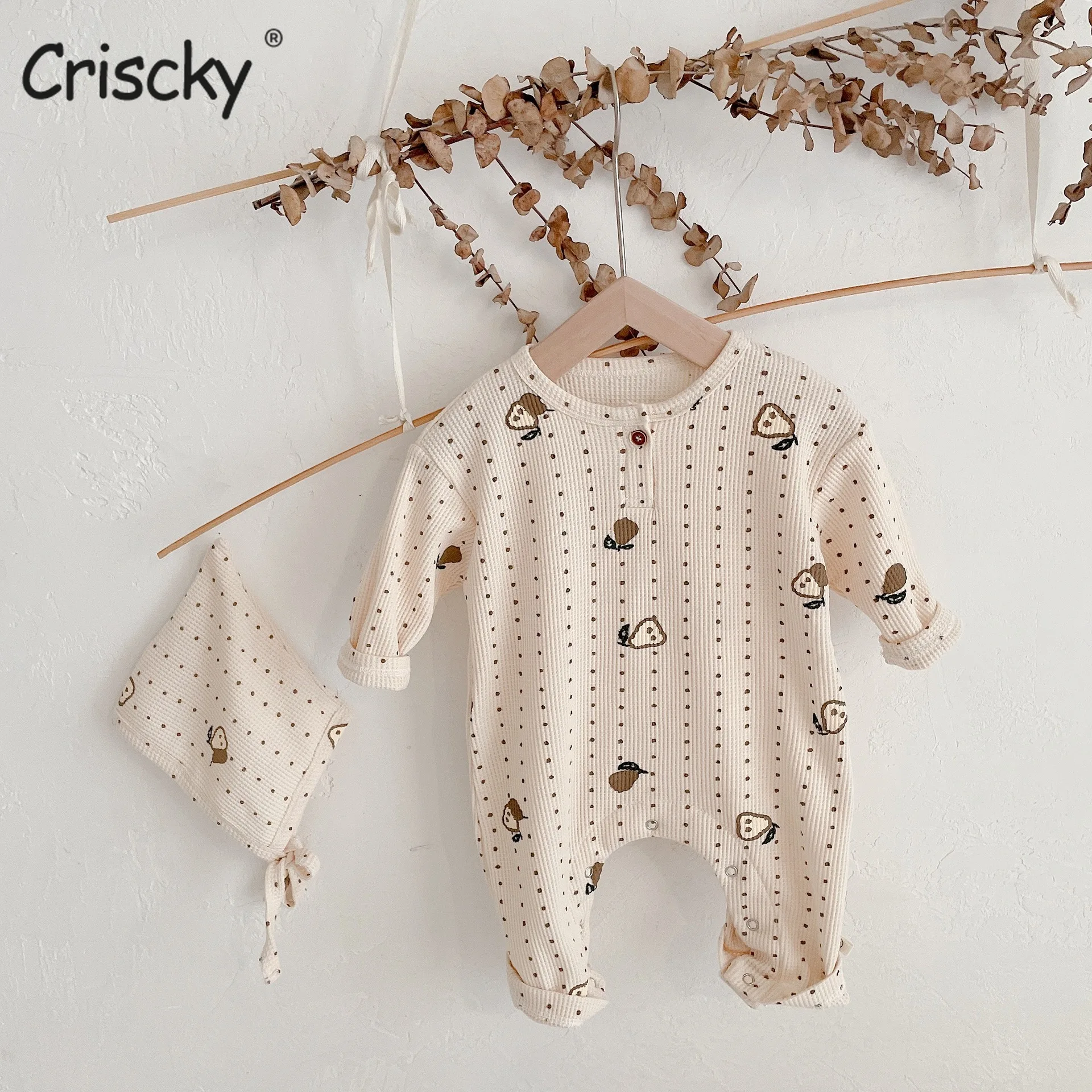 

Criscky Newborn Baby Clothes Spring Long Sleeve Rompers Infant Boys Girls Cartoon Jumpsuit Toddler Pajamas One Piece Outfit