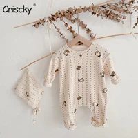 criscky newborn baby clothes spring long sleeve rompers infant boys girls cartoon jumpsuit toddler pajamas one piece outfit