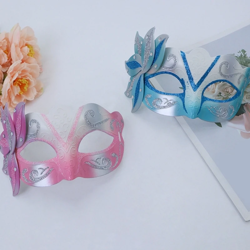 Взрослые подростки Хэллоуин Венецианская маска Цветочная полумаска