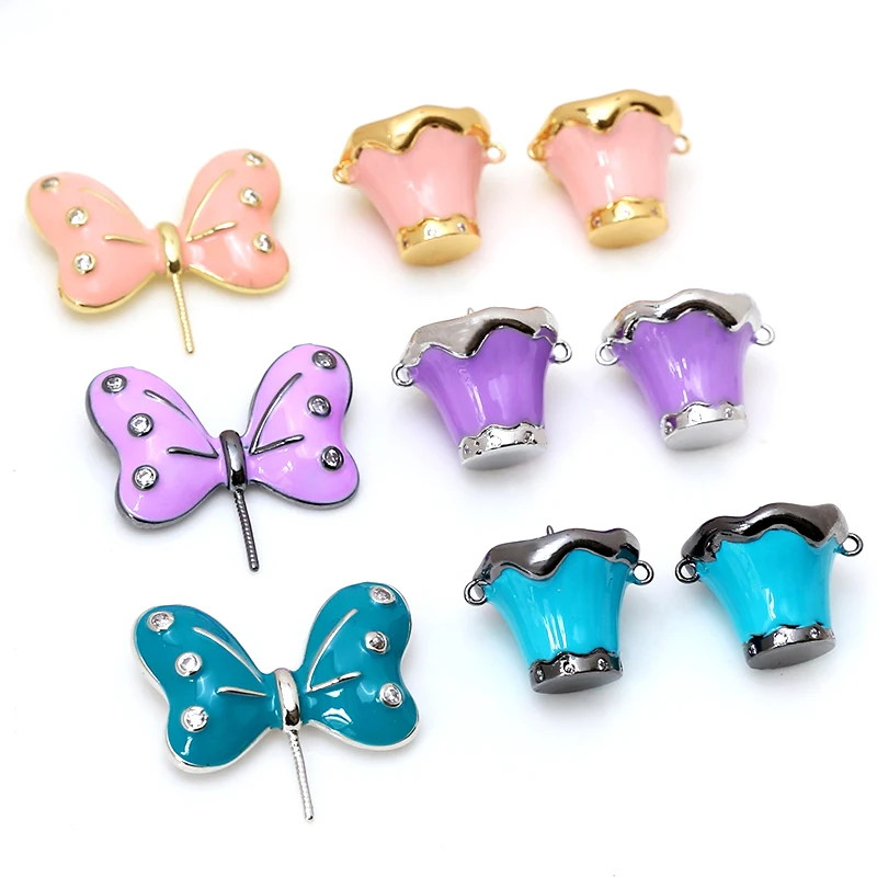 

Небольшой цветочный горшок с медным покрытием и инкрустированным настоящим золотом цирконом, ювелирные изделия ручной работы «сделай сам»...