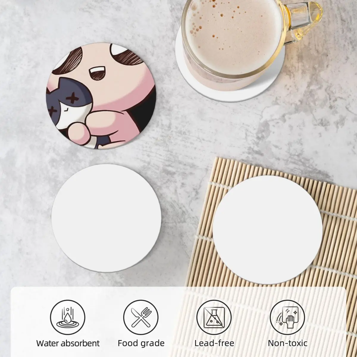 Классические керамические подставки для футболок Issac - (набор из 4 шт.) милый набор