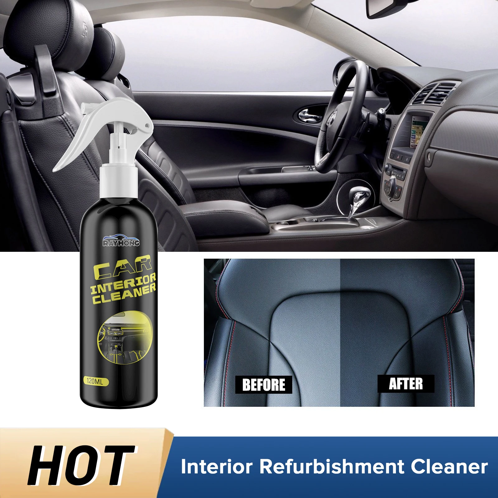 

Car Interior Refurbishment Spray Plastic Parts Retreading Instrument Panel Dashboard Maintenance Auto Detailing Renovator Agent