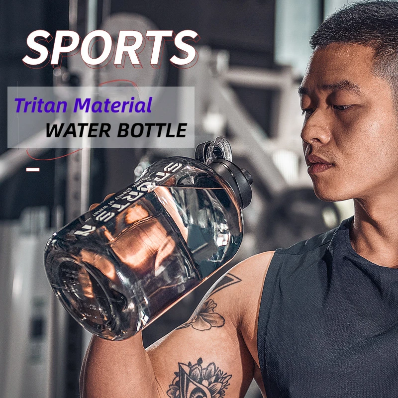 

2 Liter Sports Water Bottle Tritan Material Large Capacity Sports Water Cup Fitness With Scale High Water Bottle High Temperatu