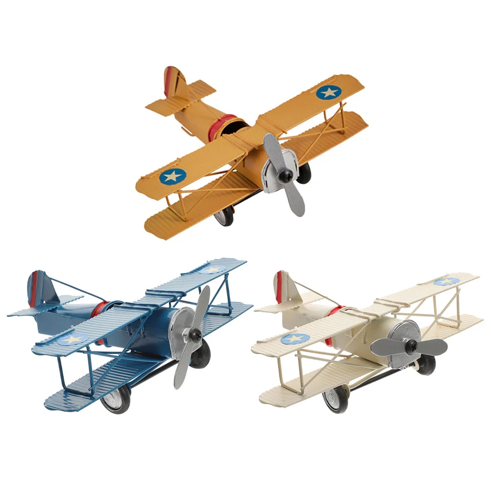 

Airplane Model Ornament Iron Adornment Kit Crafts Ornaments Desktop Shaped Decor