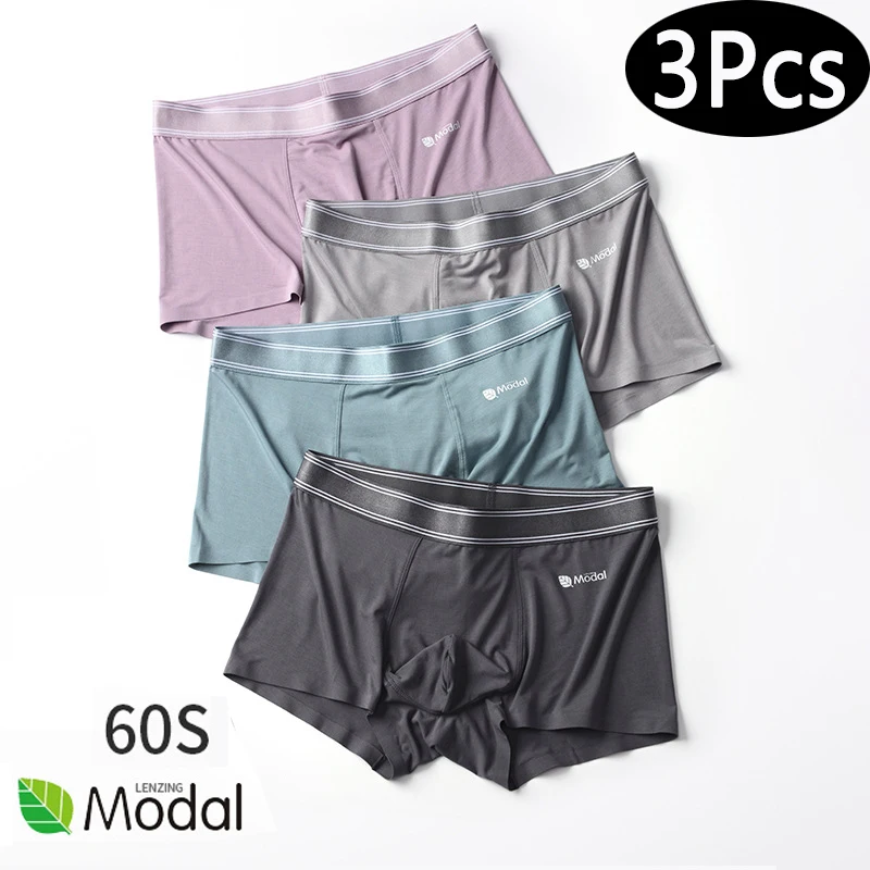 3Pcs High-quality Modal Men's Panties Thin Traceless Briefs Men's Plus Size 4XL Boxer Briefs Mens Boxers Pack Boxer Hombre Men