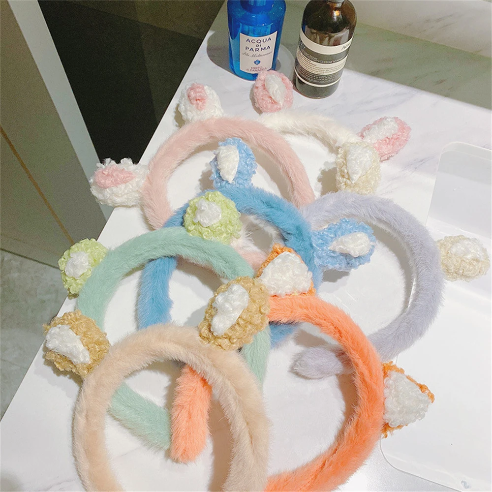 

Sweet Plush Hairband Trendy Women Cat's Ears Headband Makeup Bundled Hair Headdress Fashion Hair Accessories For Girls Wholesale