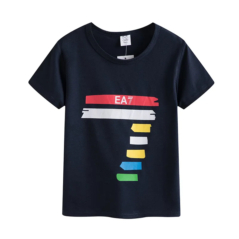 

Детская летняя хлопковая футболка с коротким рукавом и принтом граффити