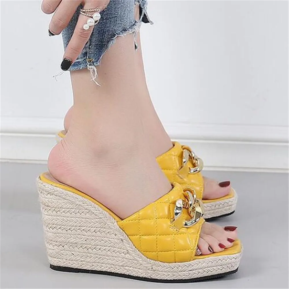 

Women Slippers Espadrilles Casual Wedges Platform Sandals 2024 Straw Hemp Rope Vintage Soled Ladies Fisherman Shoes Black Pink