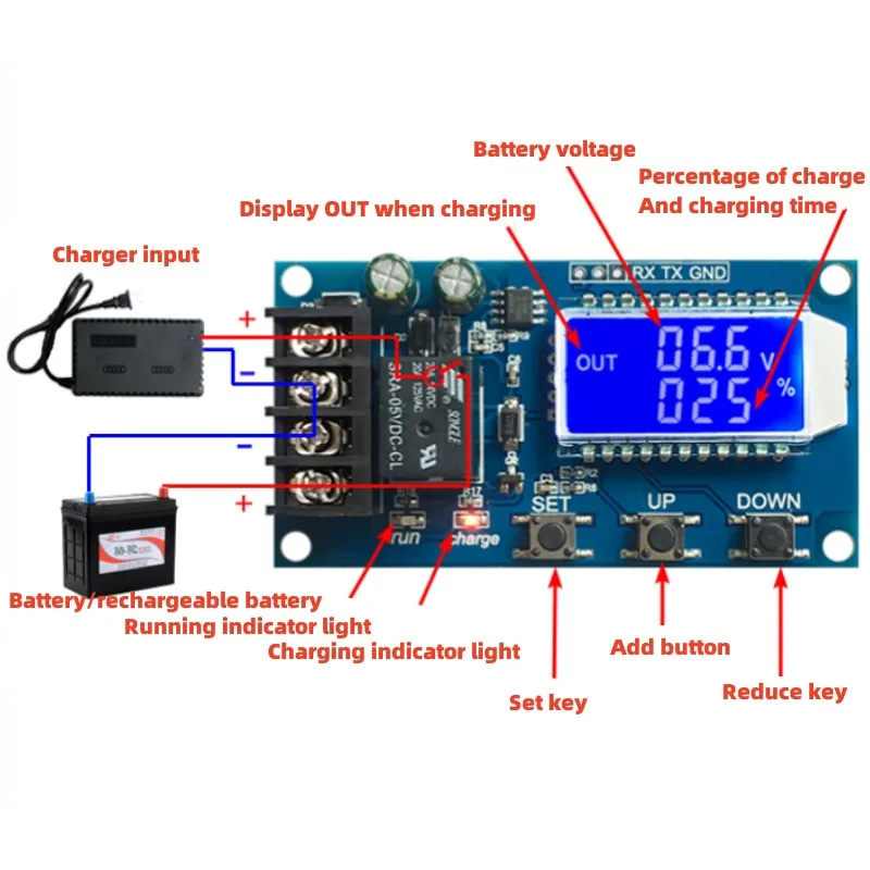 

Фотоэлемент батареи, цифровой модуль защиты от перегрузки при полном отключении 6-60 в