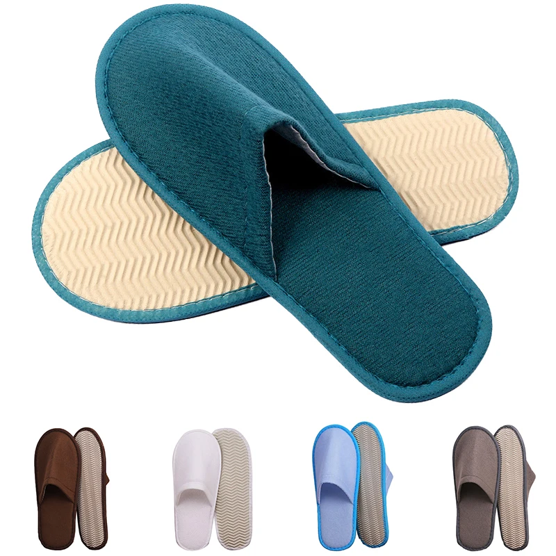 

1 Pairs Disposable Slippers Hotel Travel Slipper Sanitary Party Home Guest Use Men Women Unisex Closed Toe Shoes Salon Homestay