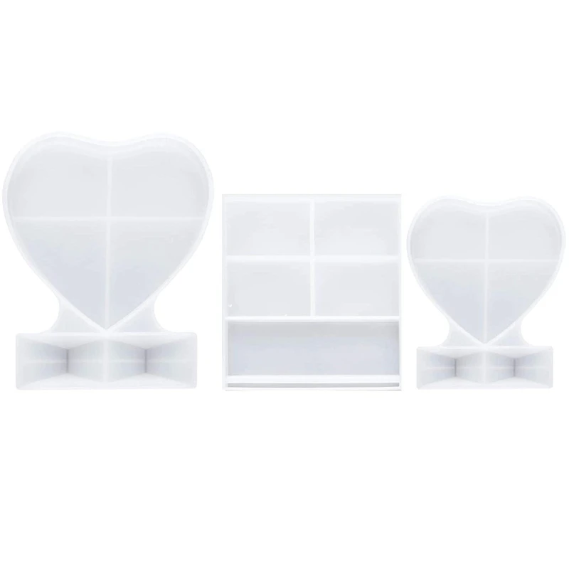 

3 Pieces Resin Photo Frame Molds Rectangle Picture Frame Mold Heart Shape Silicone Mold For Resin Casting