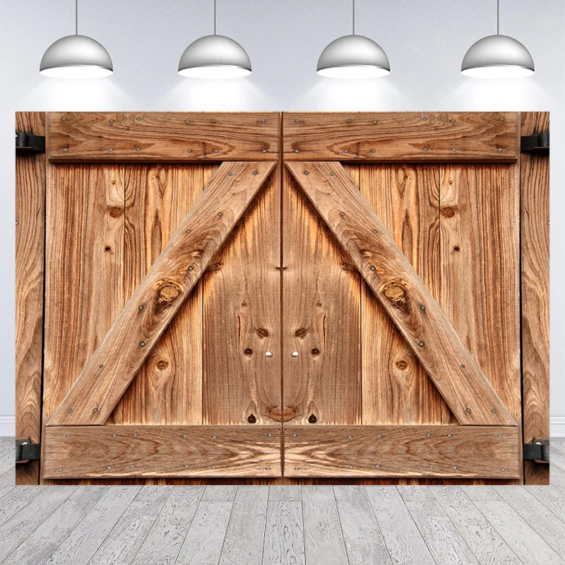 

Фон для студийной фотосъемки с изображением деревянной двери и интерьера