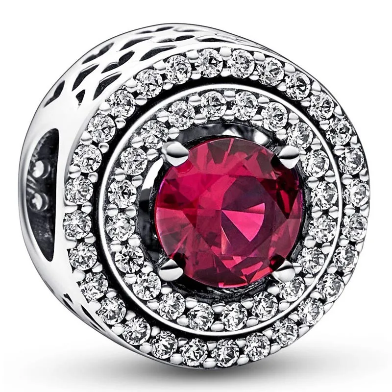 

Original Moments Red Sparkling Levelled Round Bead Charm Fit Pandora 925 Sterling Silver Bracelet Bangle Diy Jewelry