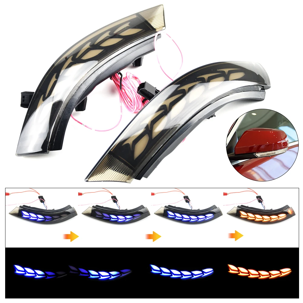 

2X For Cadillac ATS ATS-V 2013-2019 LED Dynamic Turn Signal Blinker Sequential Indicator Light For Cadillac CT4 CT4-V 2020-2022