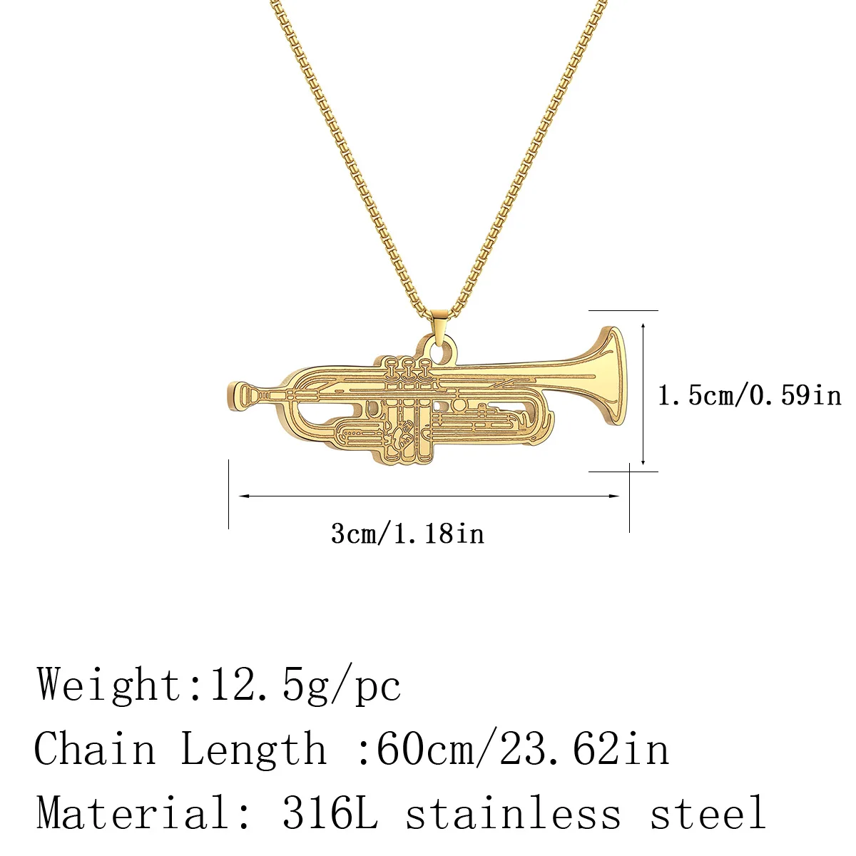 Ожерелье ручной работы из нержавеющей стали с подвеской-трубой для женщин