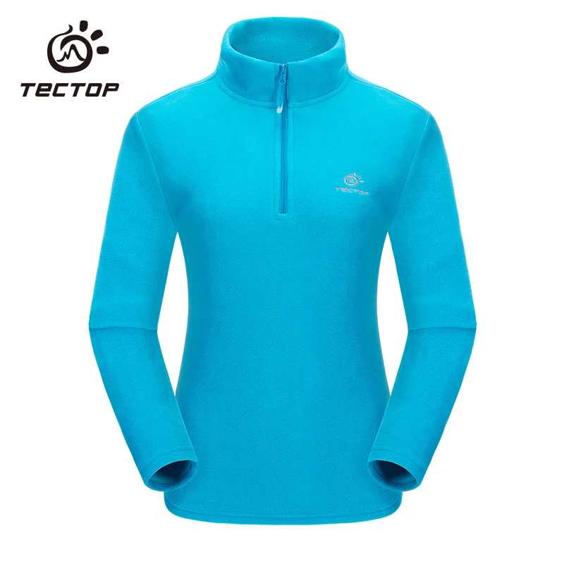 

TECTOP Winter Soft Fleece Jacket Women light Blue Hiking Outdoor Clothes